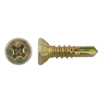 With recessed head and milling ribs, yellow zinc plated