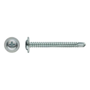 Pan head with pressed-on washer, Phillips head, galvanised