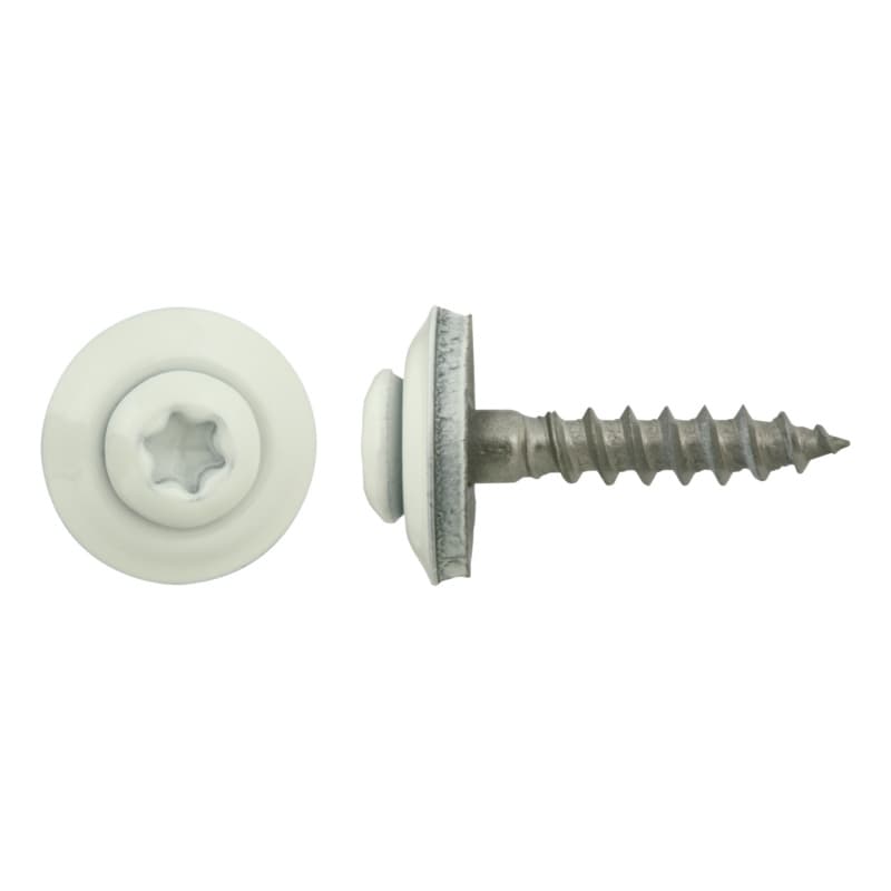 Roofing screw, A2, with painted head, sealing washer 15 mm, 4.5x25, RAL 9010