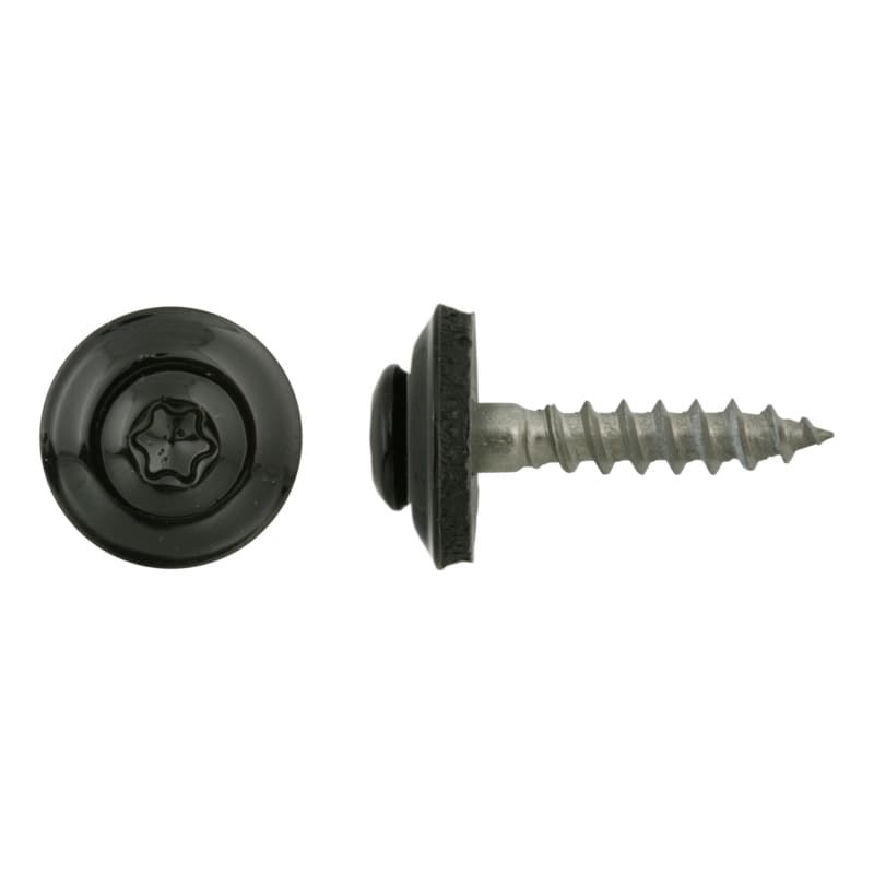 Roofing screw, A2, with painted head, sealing washer 15 mm, 4.5x25, RAL 9005