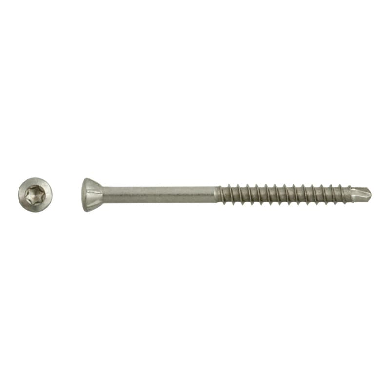 sebS 60° raised countersunk head drill screw, A2, w. milled ribs, TX 10 3.2 x 40