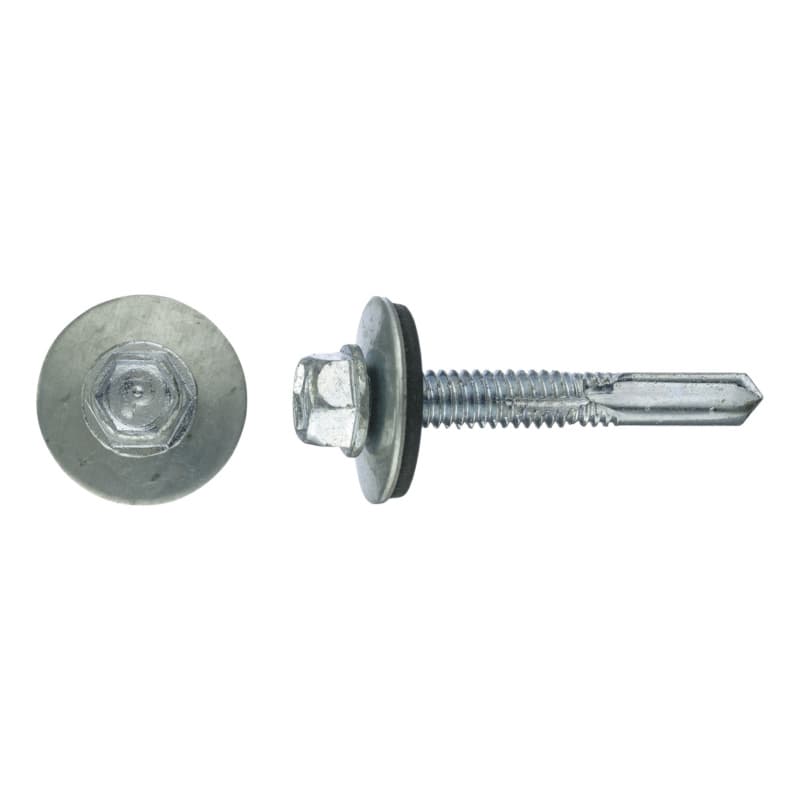 sebS hexagon-head drilling screw with long drill tip, galvanised, 8 AF, 5.5 x 38