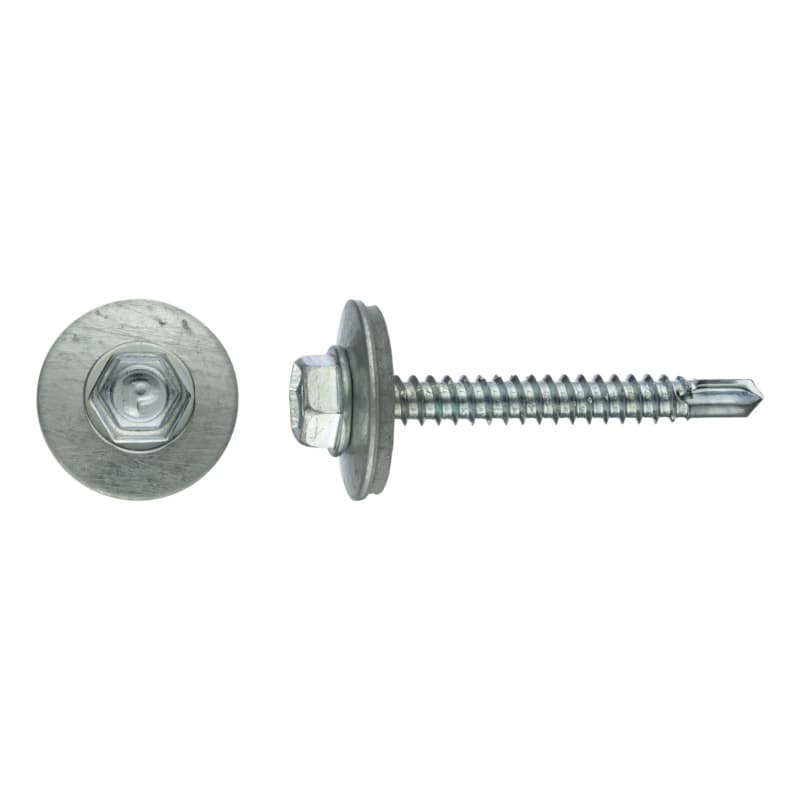 sebS hexagon-head drilling screw with sealing washer, galvanised, 8 AF, 4.8 x 19