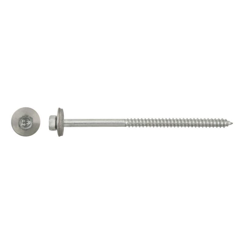 Façade construction screw,type A A2, w. sealing washer, 19 mm, 3/8" AF 6.5 x 100