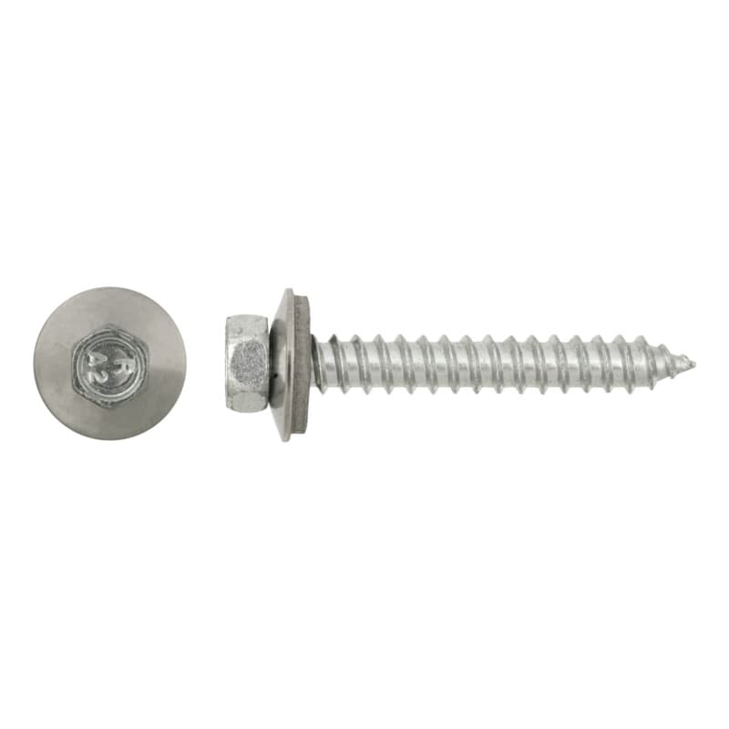 Façade construction screw, type A, A2, with sealing washer 16, 3/8" AF, 6.5 x 19