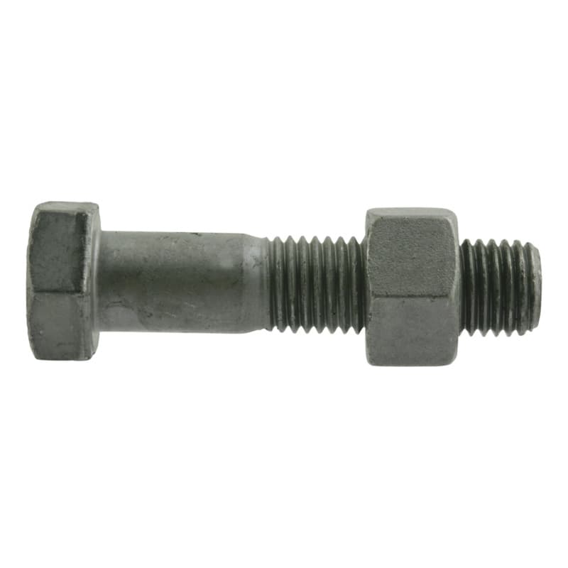 Hexagon bolt with nut ISO 4014/ISO 4032 8.8 hot-dip galv/8 hot-dip galv M10x100