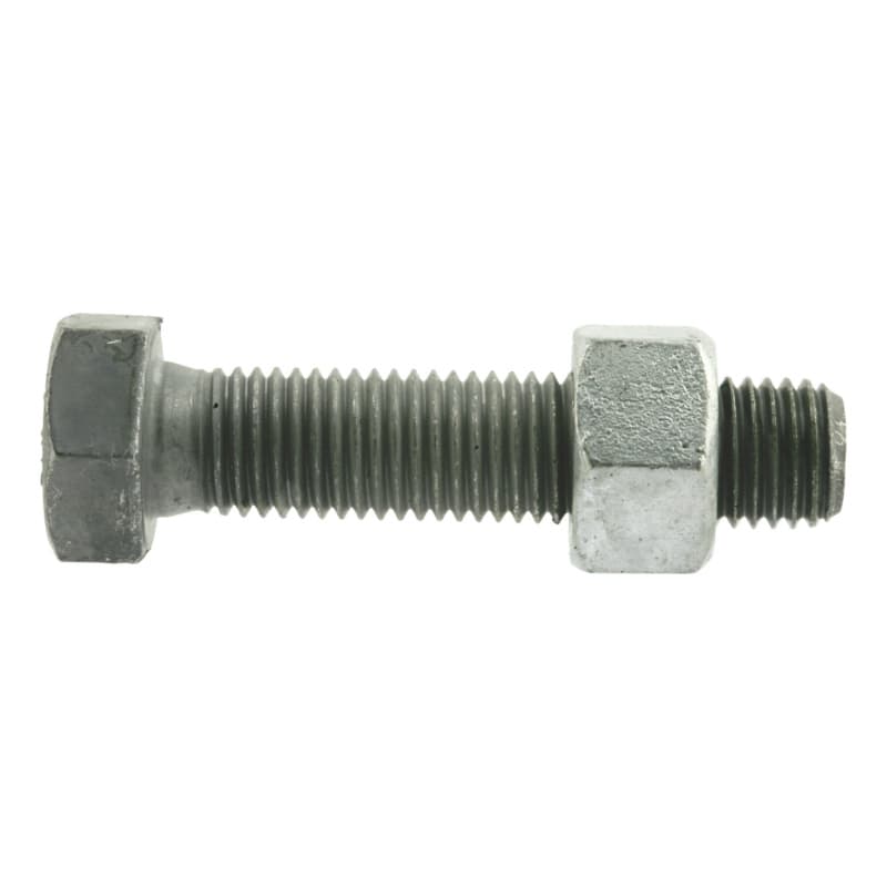 Hexagon bolt with nut ISO 4017/ISO 4032 8.8 hot-dip galv/8 hot-dip galv M10x20