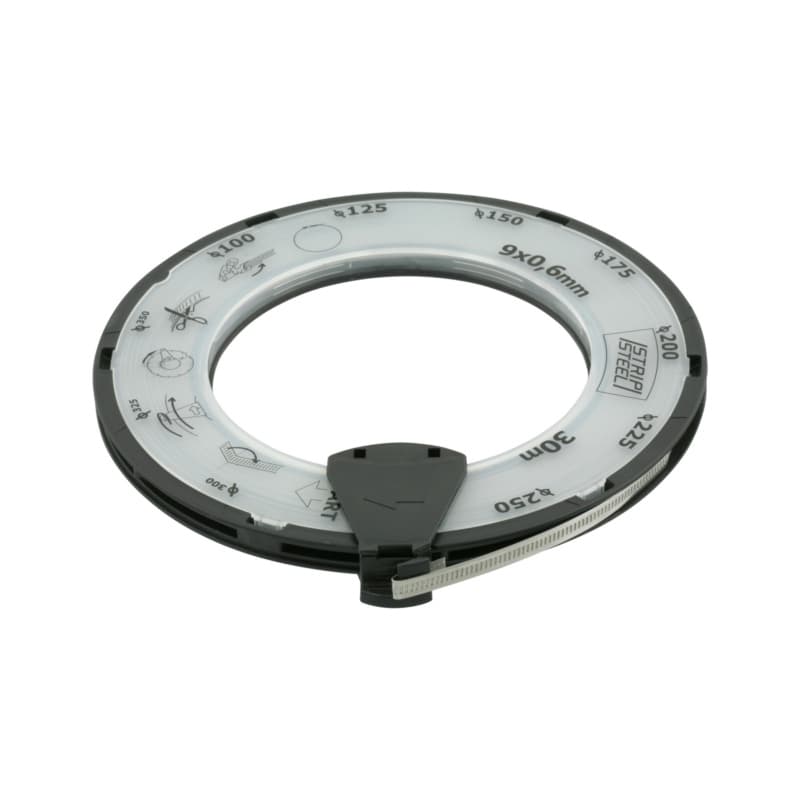 Hose clamp strap - roll, strap length 30 m, width 9.0 mm, thickness 0.6 mm