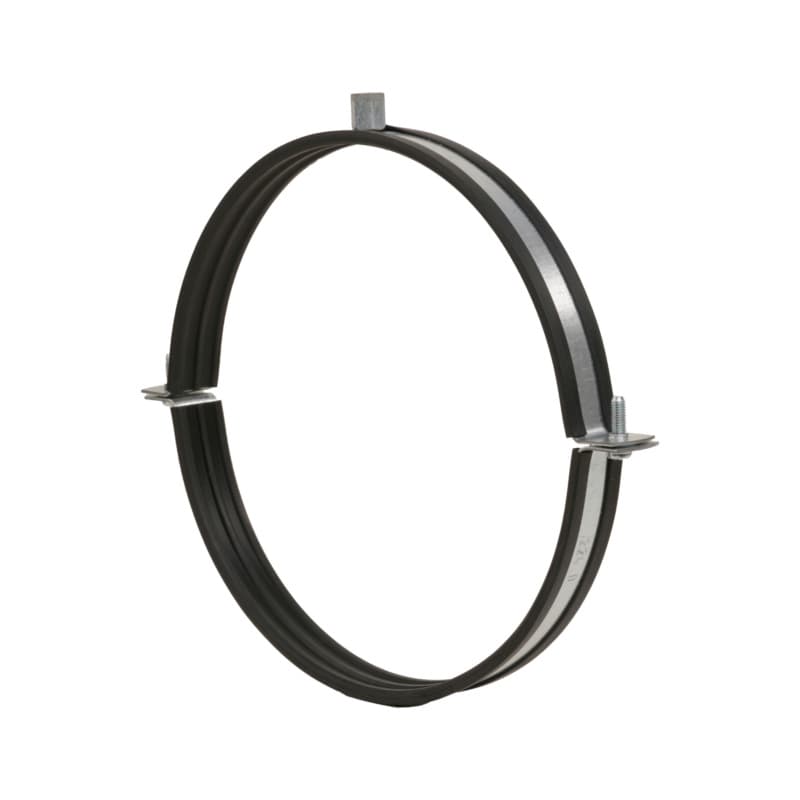 Pipe clamp with quick-rel. fastener, M8/10 conn. thread, galv., nom. width 80 mm