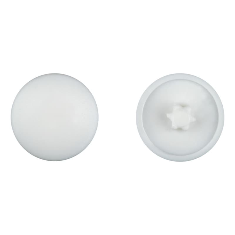 Cover cap for chipboard screw RAL 9010, plastic, pure white TX15