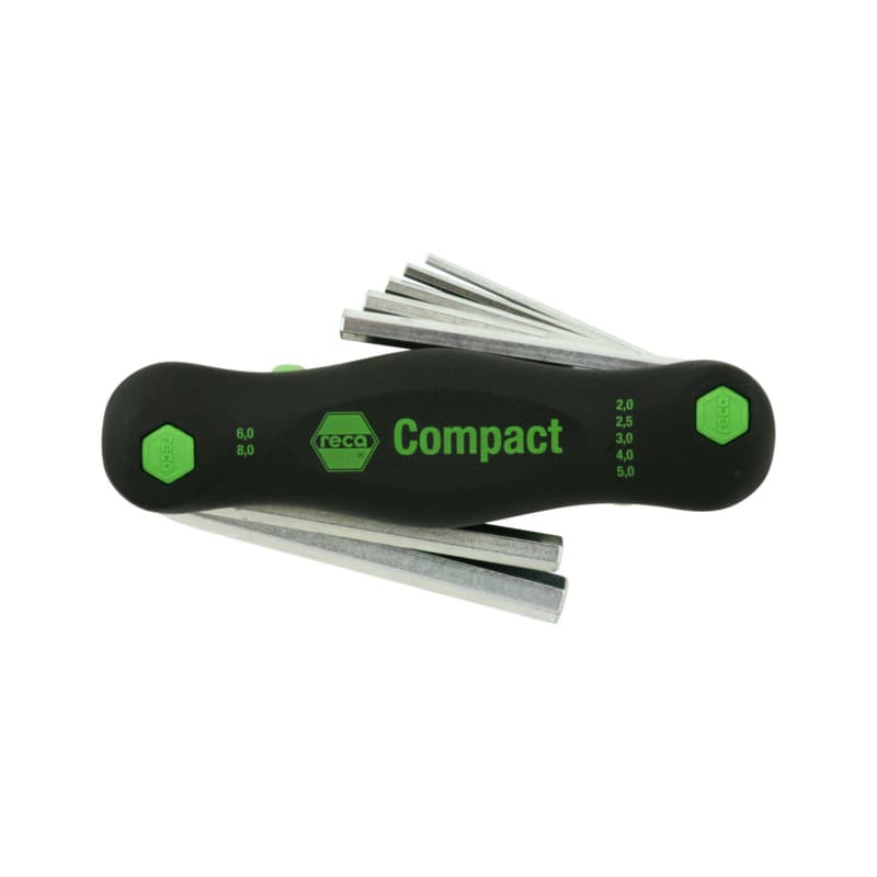 COMPACT T-handle wrench set, 7 pcs., hexagon head