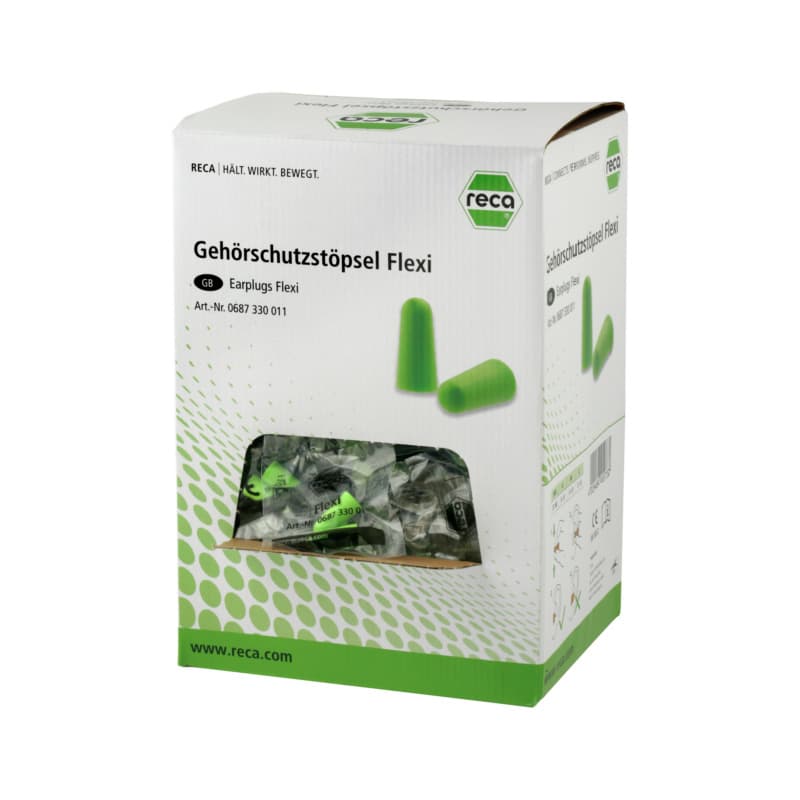 RECA Flexi ear plugs EN 352-2 green SNR 38 dB(A)