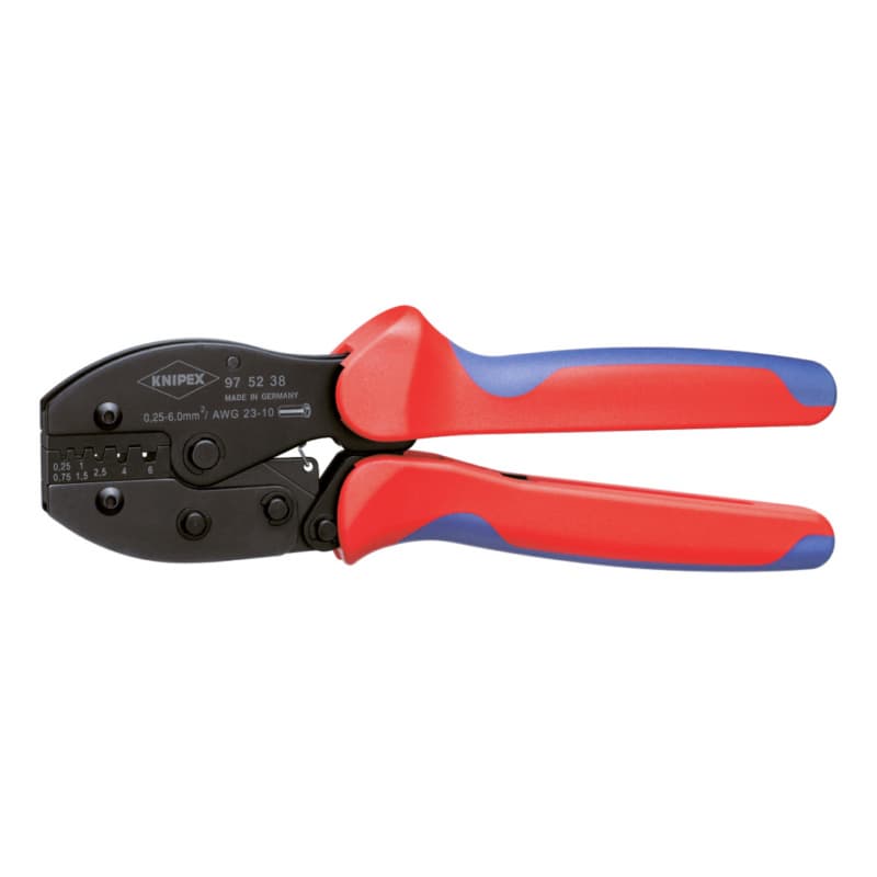 Crimping tool for wire end ferrules 220 mm, multi-component ferrules