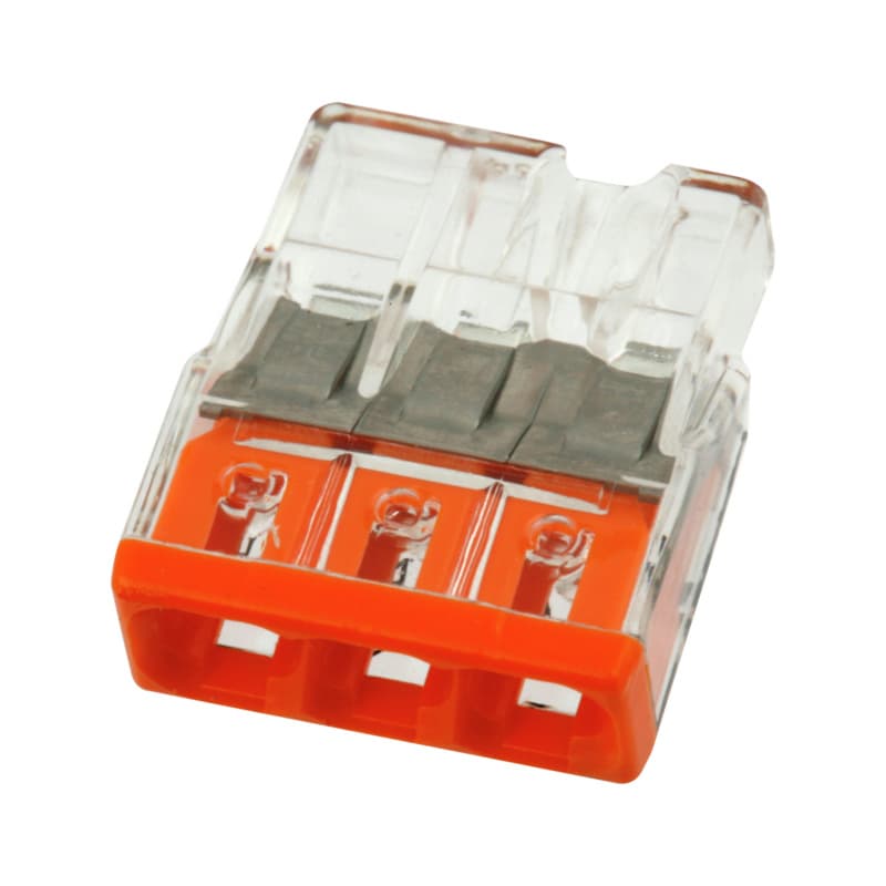 WAGO Compact push-wire connector, 3 conductors, 2273-203 0.5–2.5 mm²