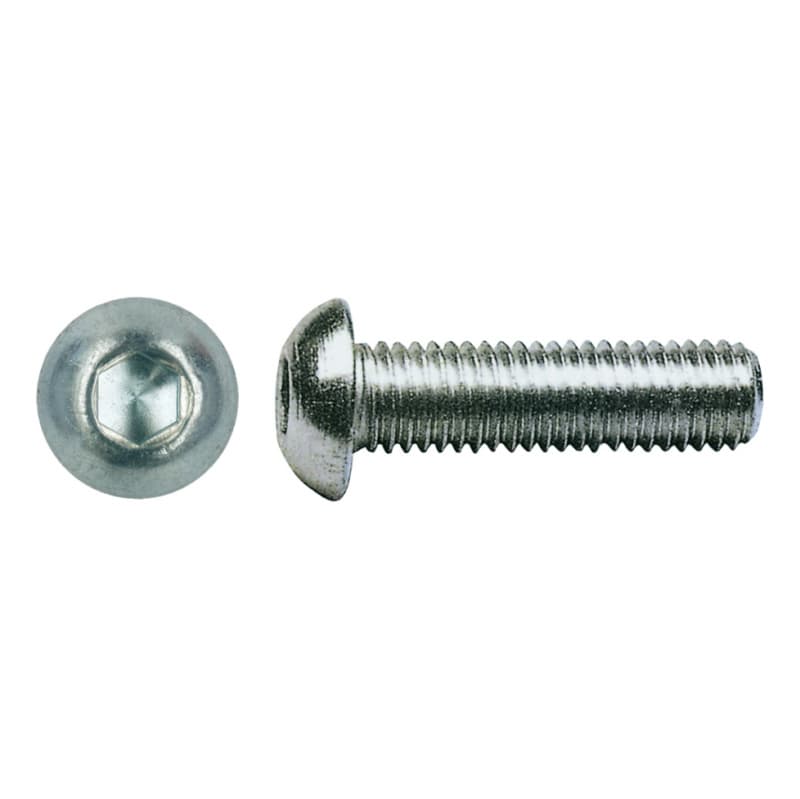 Pan head screw, DIN EN ISO 7380-1 10.9 zinc-plated, hexagon socket 6 M10 x 16