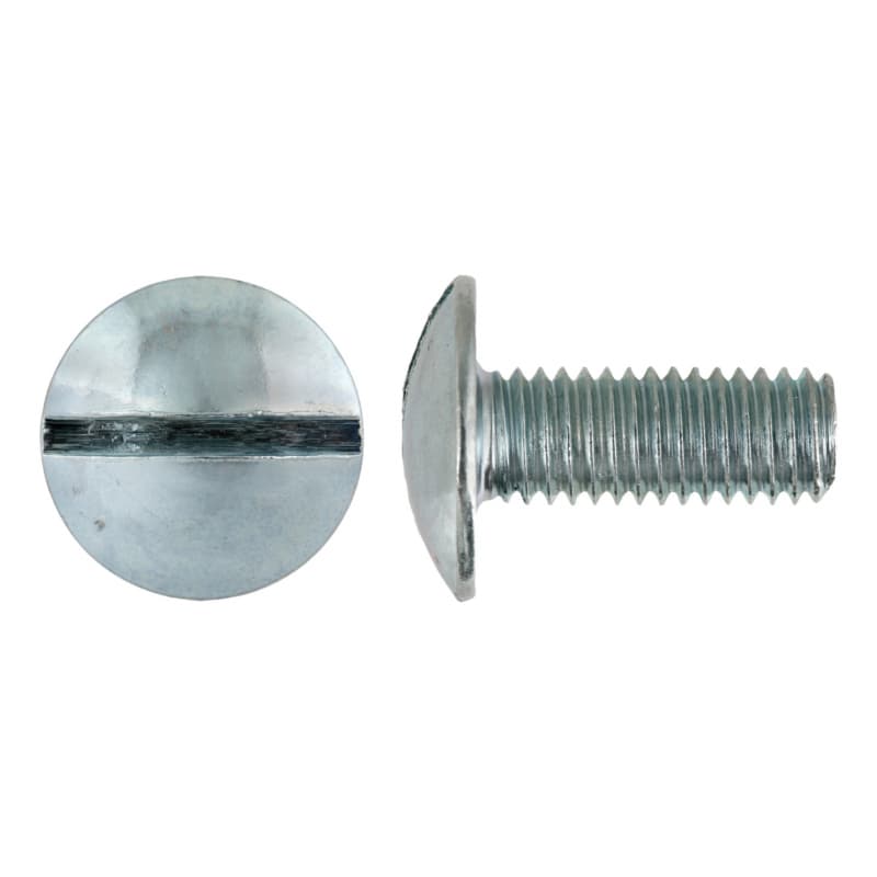 Round head screw with slot, galvanised, M6 x 15