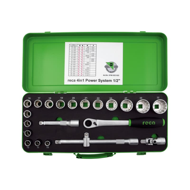 Power System 4in1 set 1/2'' 22 pcs.