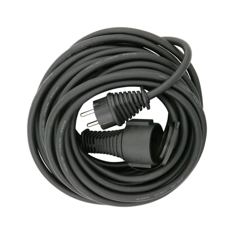 Extension lead H07RN-F 3G 1.5 black, 10 m