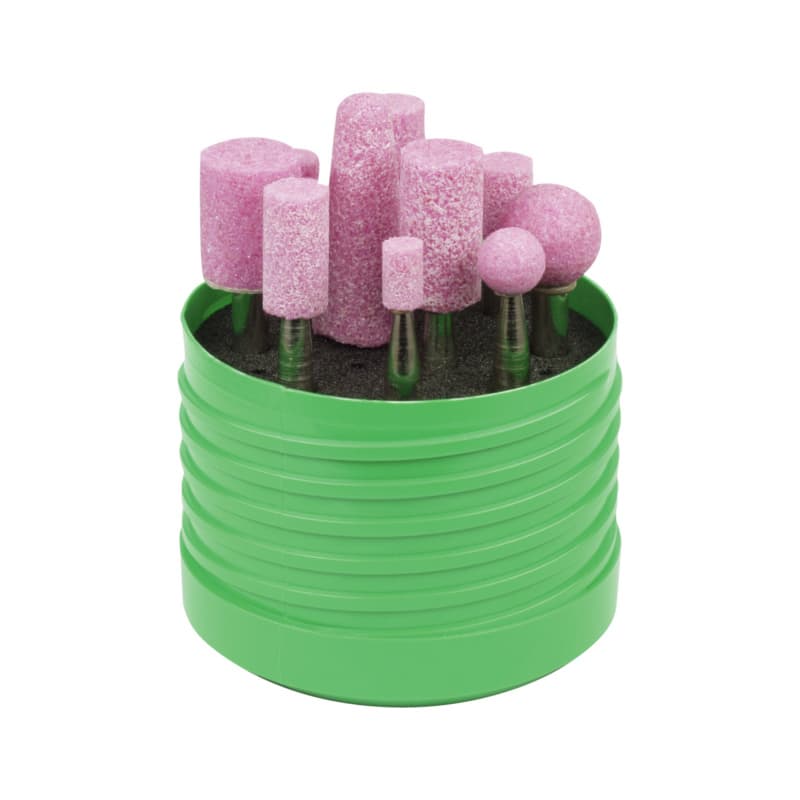 Ceramic sanding tip assortment, 10 pieces, specially fused corundum