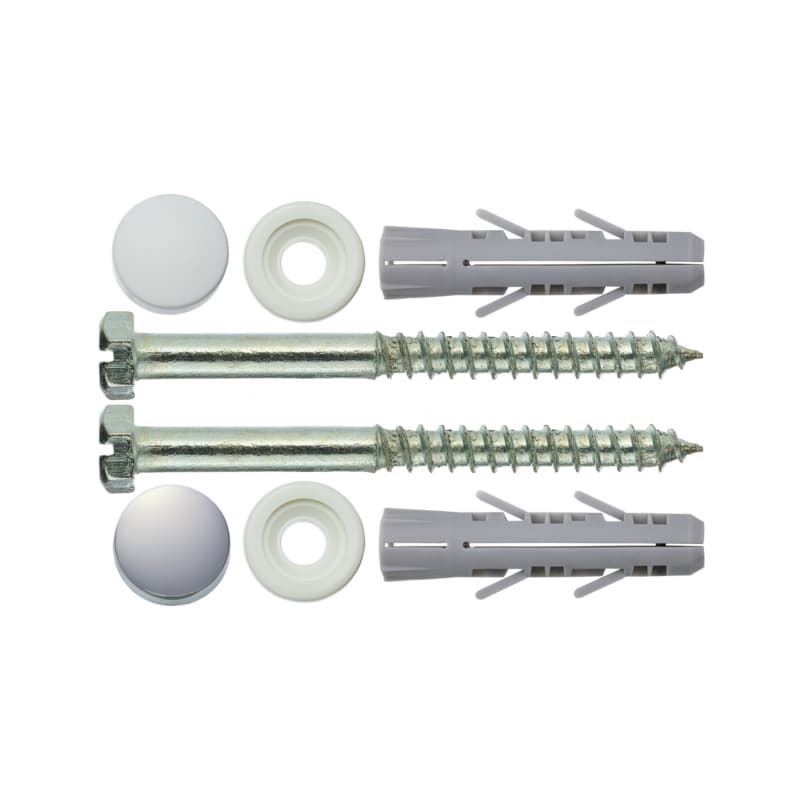 Escutcheon for toilet mounting kit, plastic, white