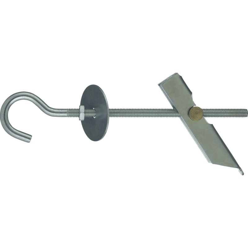 Toggle fixing, galv. steel, with hook and washer, drill hole Ø 14 mm, M5 x 130
