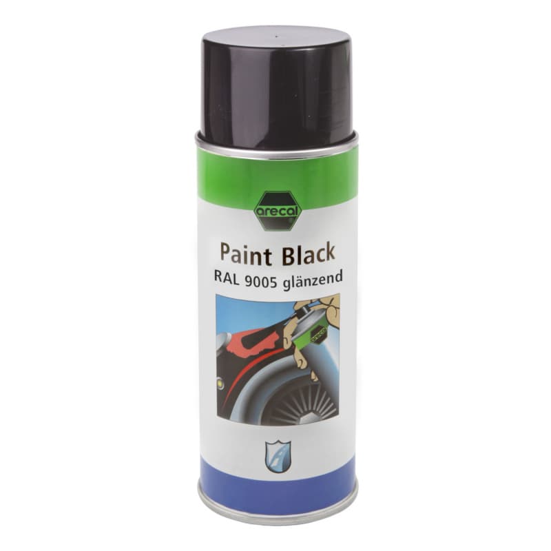 arecal paint spray, black gloss RAL 9005 400 ml