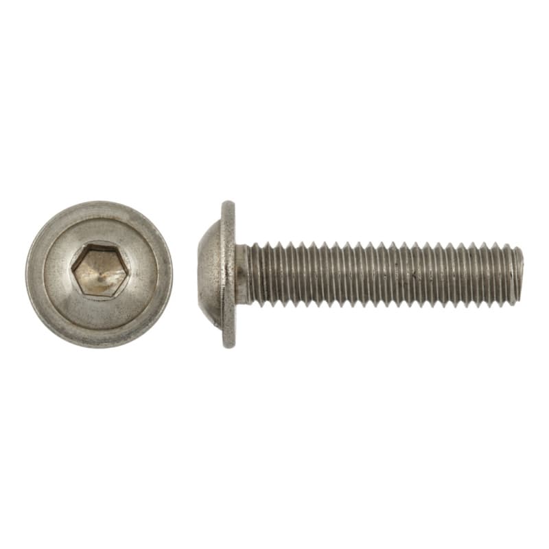 Pan head screw with flange, DIN EN ISO 7380-2 A2-70, hexagon socket 3, M5 x 10