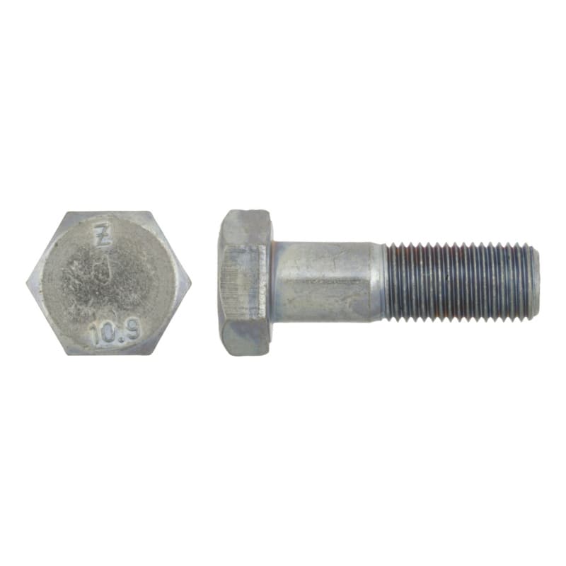 Hexagonal bolt DIN 960 10.9, zinc-nickel, AF 17, M10 x 1.0 x 30/20