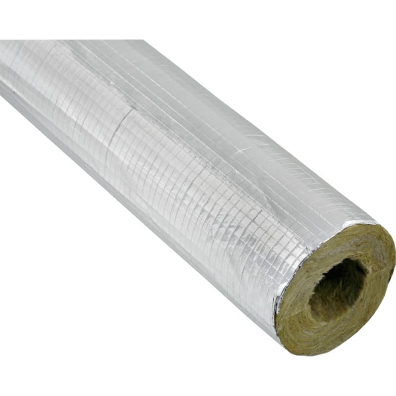 Aluminium foil-laminated rock wool, 50% 1 m rods 15 x 15 mm