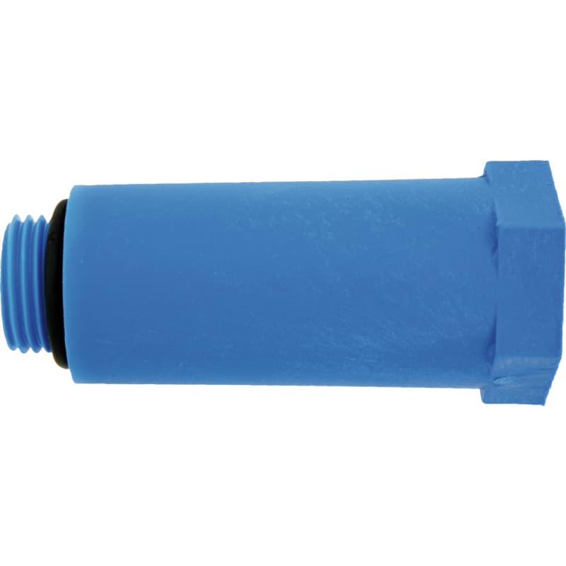 Stop end, plastic, blue 1/2 inch