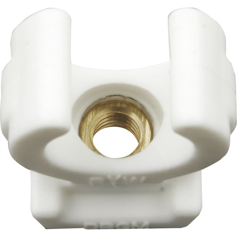 Plastic clip, white, 12 mm