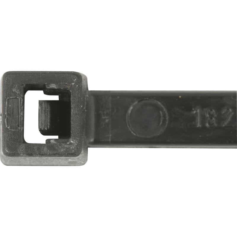 Cable ties, PA 6.6 black, UV-resistant, with plastic latch 3.5 x 140 mm