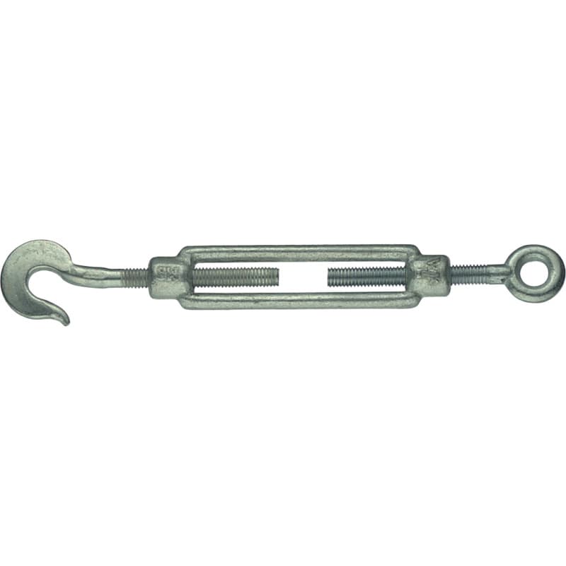 Turnbuckle with hook and eye, DIN 1480, galvanised, M10