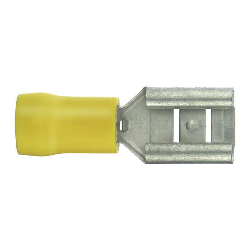 Push connectors, yellow, for nominal cross-section 2.5–6.0 mm² 6.3 x 0.8 mm