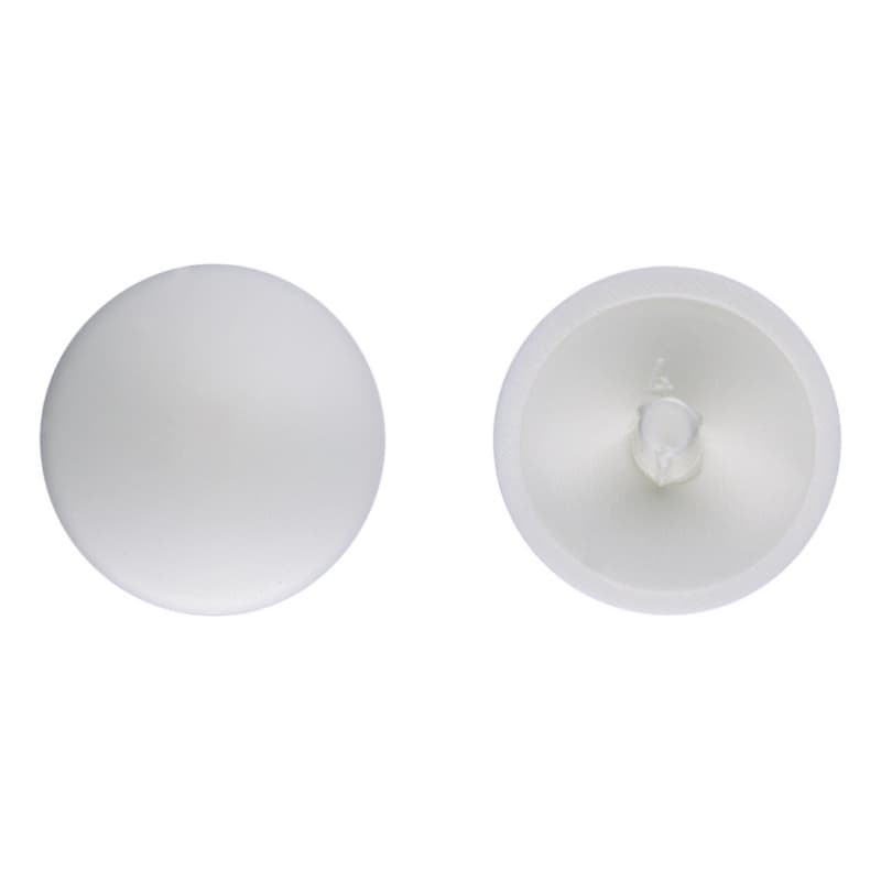 Cover cap for particle board screw, RAL 9010, plastic, pure white, Ø 12