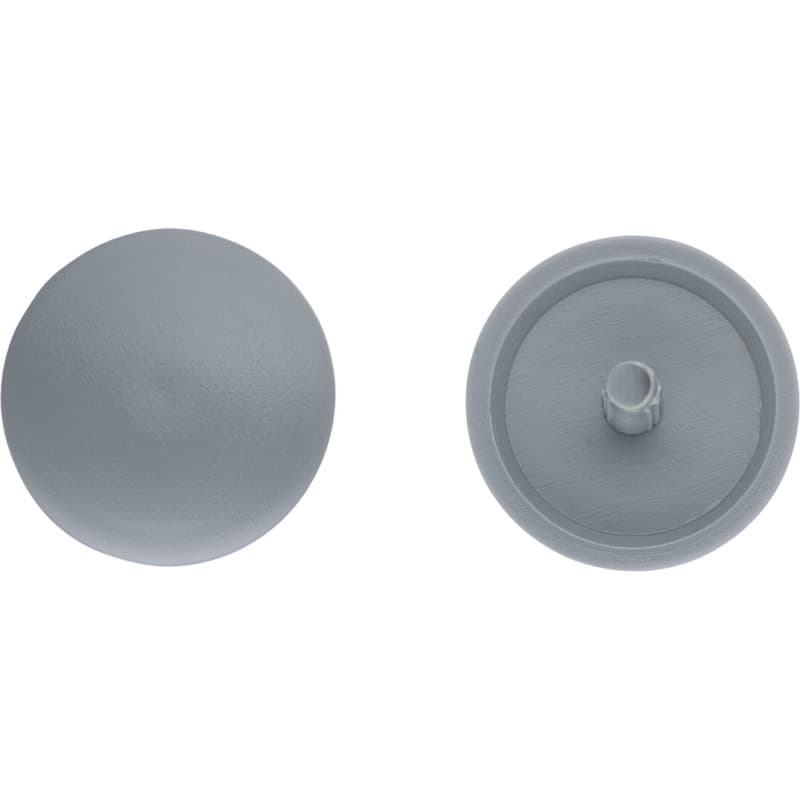 Cover cap for particle board screw, RAL 7037, plastic, dusty grey, Ø 15