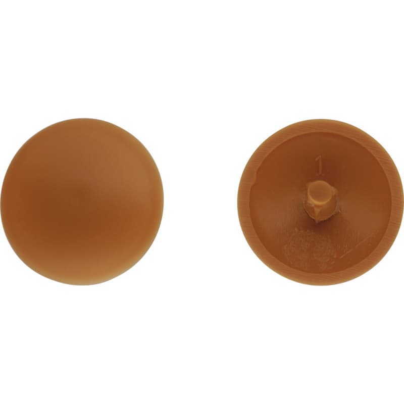 Cover cap for particle board screw, RAL 8001, plastic, ochre brown, Ø 12