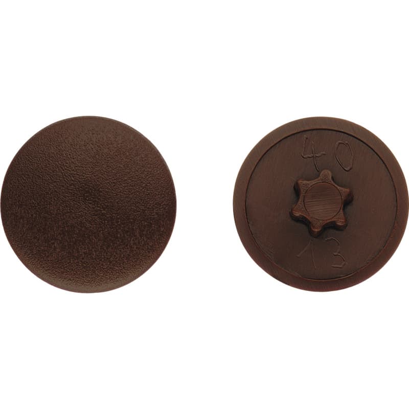Cap for frame anchor, TX40 RAL 8016, plastic, mahogany brown
