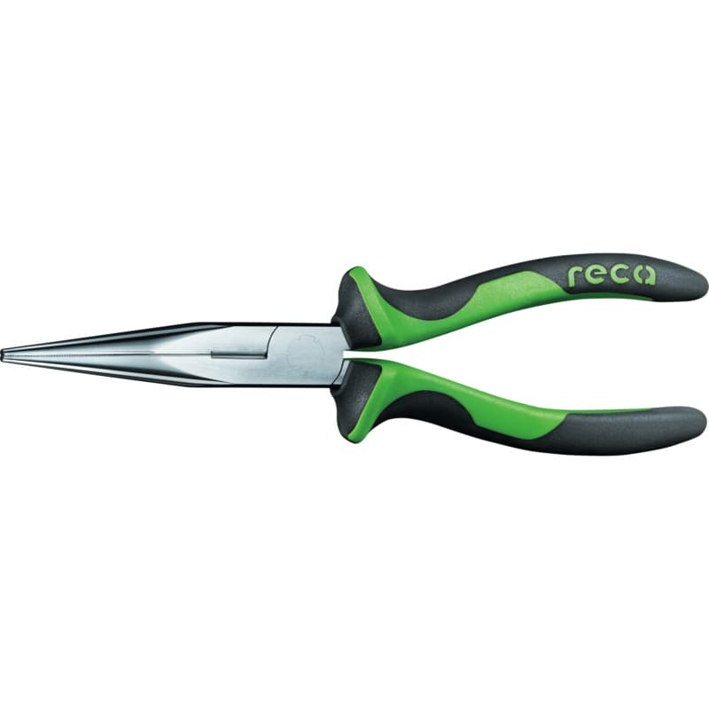 Straight snipe nose pliers, 2-component handle 205 mm