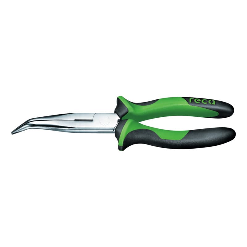 Angled snipe nose pliers, 2-component handle 205 mm