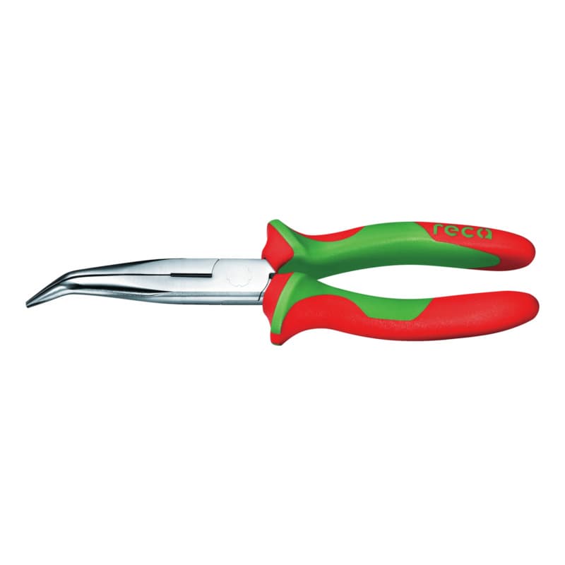 VDE angled snipe nose pliers, 2-component handle 205 mm