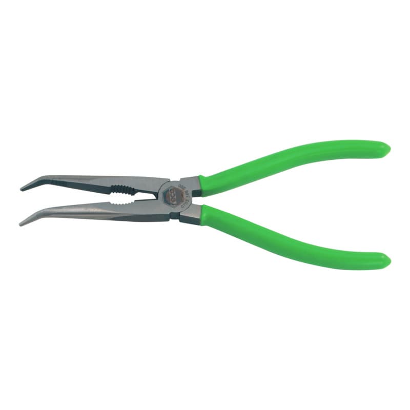 Angled snipe nose pliers, dip-insulated 200 mm