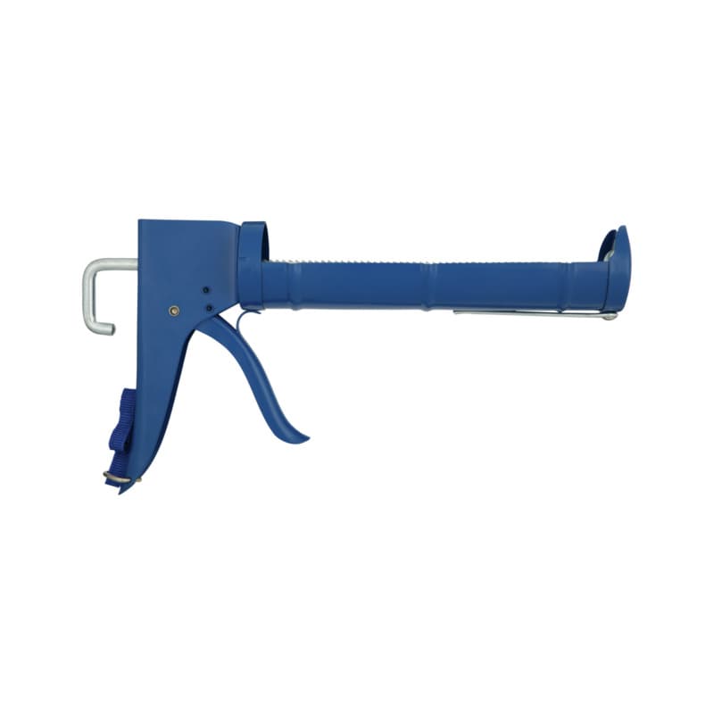 Cartridge gun with toothed rack for silicone cartridges