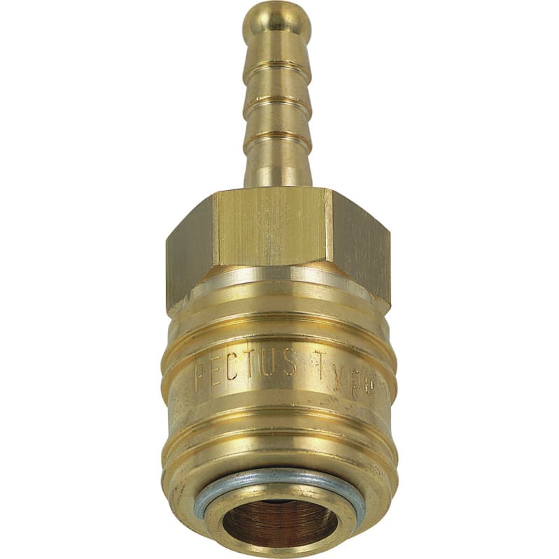 One-handed quick coupling, compressed air, with hose nozzle 6 mm