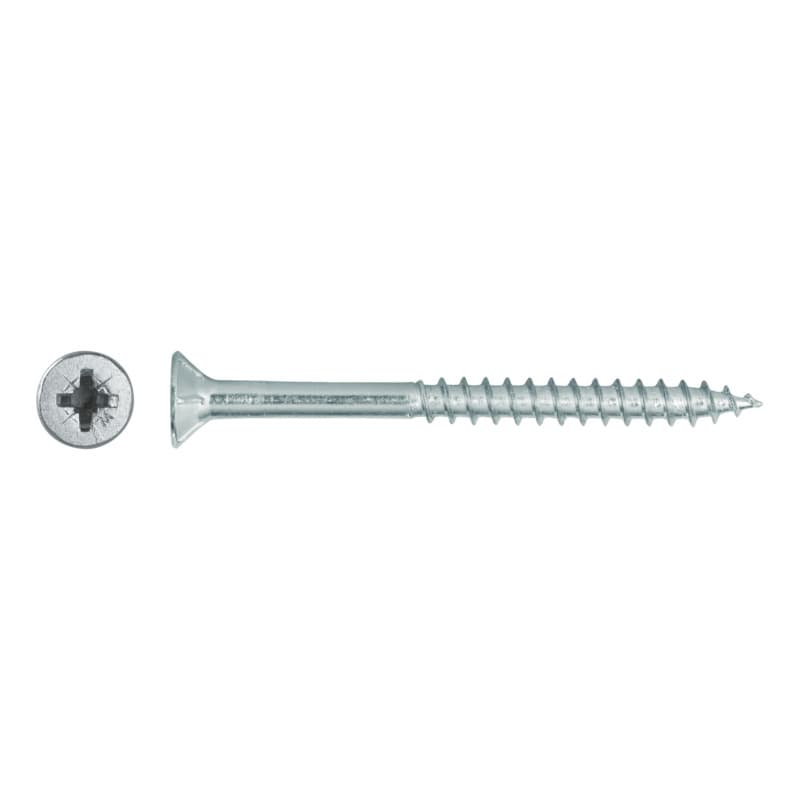 Countersunk milling head particle board screw, galv., head recess, Z 2 4.5x30/18