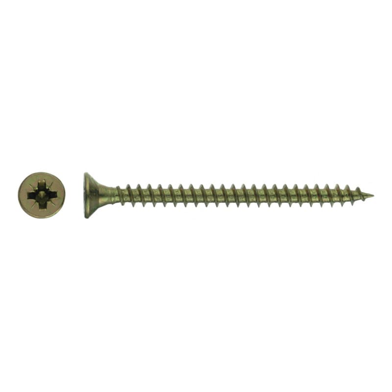 Particle board screw, countersunk head, yellow galvanised, FT, Z 1 2.5 x 16