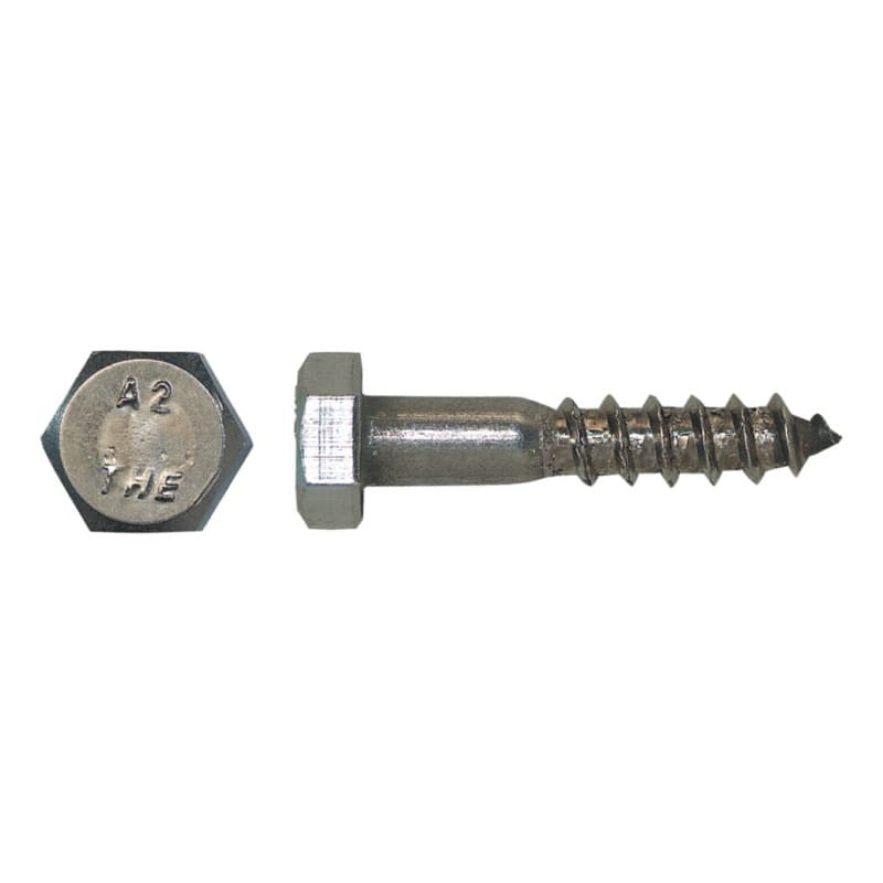 Hexagon-head wood screw, DIN 571 A2, 17 AF, 10 x 100