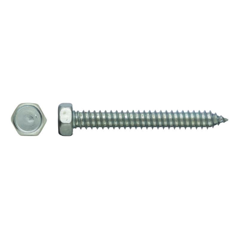 Hexagon head tapping screw, DIN 7976, galvanised, type C, 10 AF, 6.3 x 16