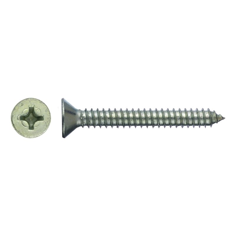 Countersunk head tapping screw, DIN 7982, galvanised, type C, H 1 2.9 x 13