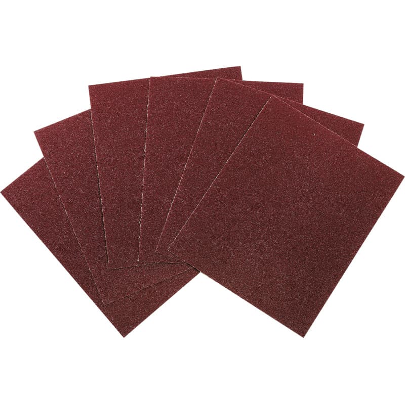 Abrasive cloth assortment, grain: 40, 60, 80, 120, 220, 230 x 280 mm